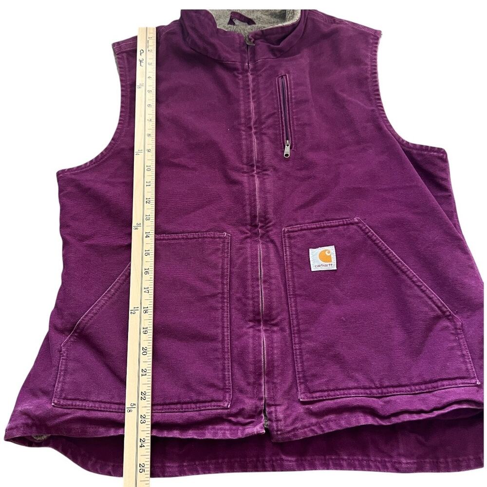 Carhartt Purple Sherpa Lined Duck Canvas Women Vest Size L - Picture 6 of 13